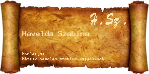 Havelda Szabina névjegykártya